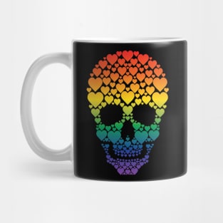 Rainbow Hearty Skull Mug